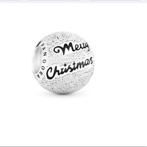 PANDORA SS ‘Merry Christmas’ Silver Ball Charm NWT